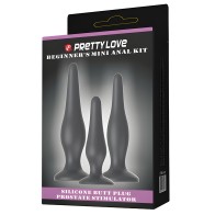 Kit de Mini Plug Anal para Principiantes Pretty Love - Negro Juego de 3