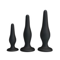 Kit de Mini Plug Anal para Principiantes Pretty Love - Negro Juego de 3