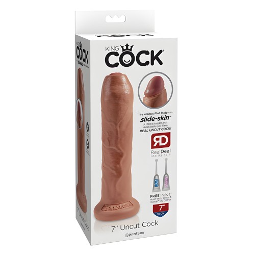 King Cock 7" Uncut Dildo - Tan