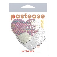 Corazón de Lentejuelas Cambiantes por Color - Perla/Blanco O/S