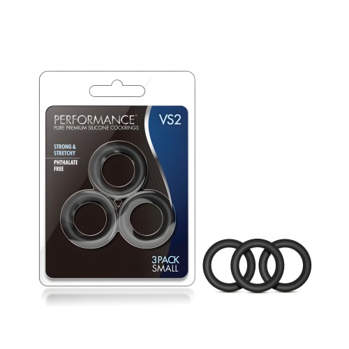 Blush Performance VS2 Pure Premium Silicone Cockrings Small - Black