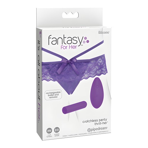 Fantasy For Her Crotchless Panty Purple