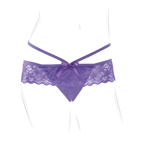 Fantasy For Her Crotchless Panty Purple