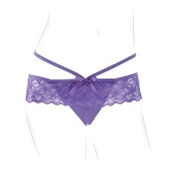 Fantasy For Her Crotchless Panty Purple