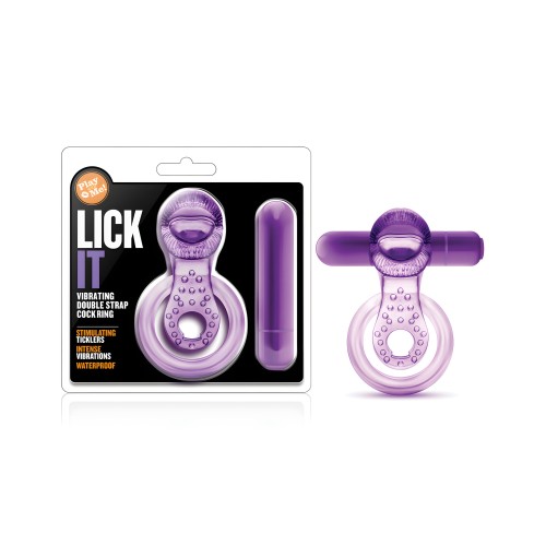 Blush Juega Conmigo Lick it Anillo Vibrador Con Doble Correa - Púrpura