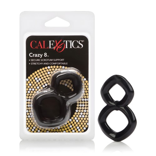 Crazy 8 Anillo Doble para el Pene - Negro