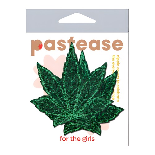 Pastease Glitter Marijuana Leafs - Green O/S