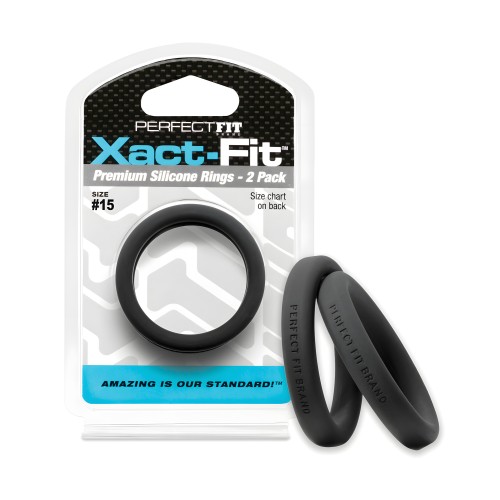 Paquete de 2 Anillos para el Pene Perfect Fit Xact Fit - Negro