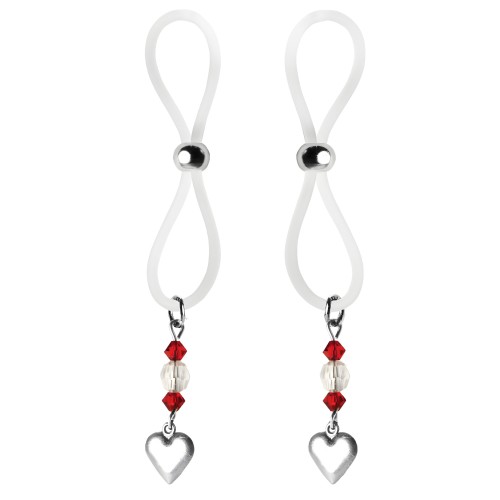 Bijoux de Nip Nipple Halos Heart Charm - Red/Clear