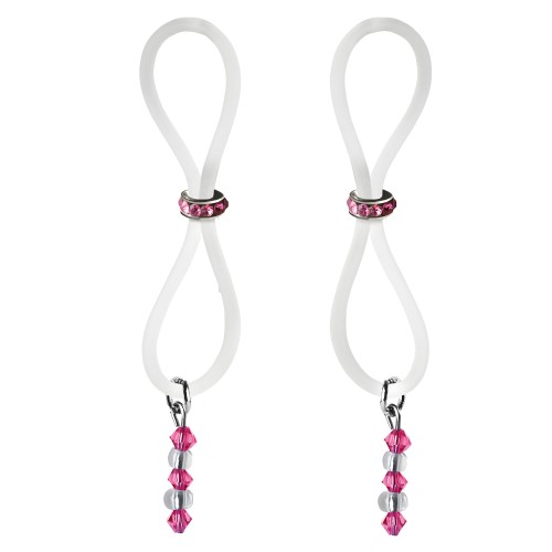 Bijoux de Nip Halos de Pezón con Gemas Rosas - Rosa/Transparente