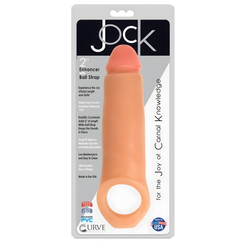 Curve Toys Jock Enhancer 2" Extender w/Ball Strap - Vanilla