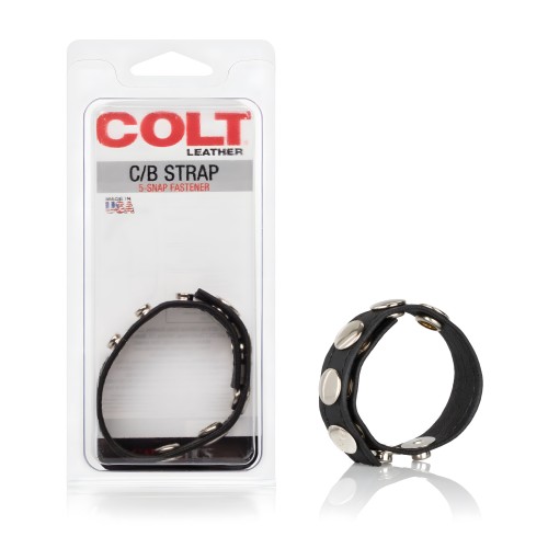 COLT Leather C/B Strap 5 Snap Fastener - Black