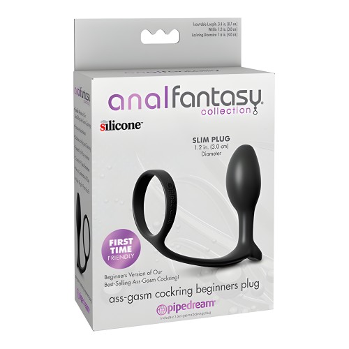 Anal Fantasy Ass-Gasm Cockring Beginners Plug - Black