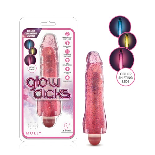 Blush Glow Dicks Glitter Vibrator - Pink