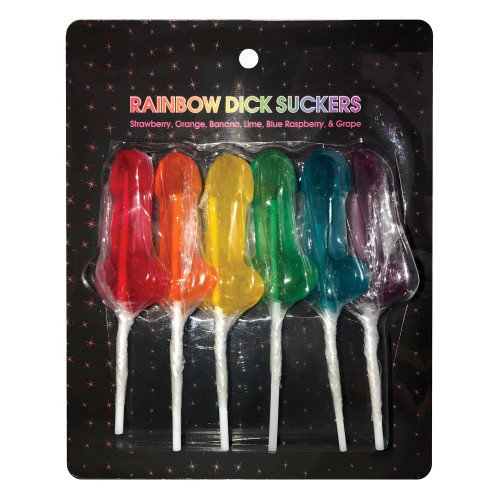 Rainbow Dick Suckers - Asst. Colors/Flavors Pack of 6