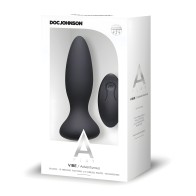 A Play Rechargeable Silicone Adventurous Anal Plug w/Remote - Black