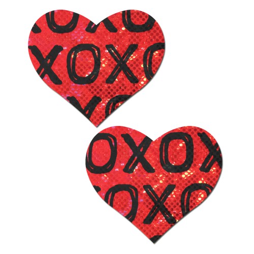 Pastease Glitter XOXO Heart - Red/Black - Fun Accessory