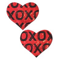 Pastease Glitter XOXO Heart - Red/Black - Fun Accessory