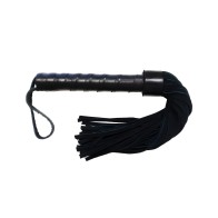 Rouge Leather Handle Suede Flogger - Black