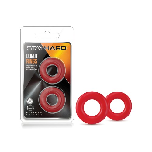 Blush Stay Hard Anillos Donut - Paquete de 2 Rojos