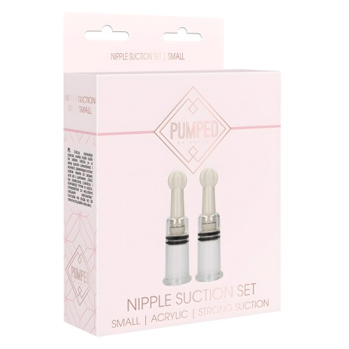 Shots Pumped Nipple Suction Set - Small Clear