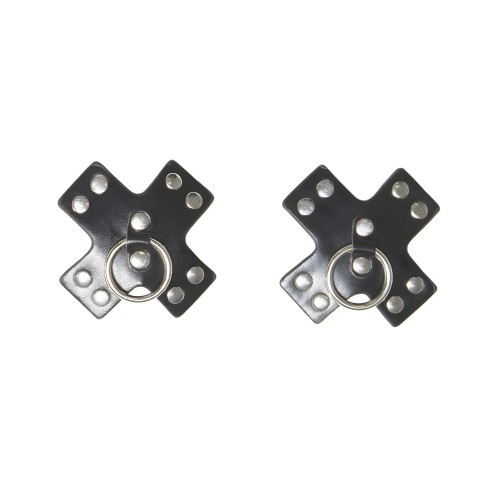 Pasties Reutilizables con Tachuelas Cruzadas - Negro