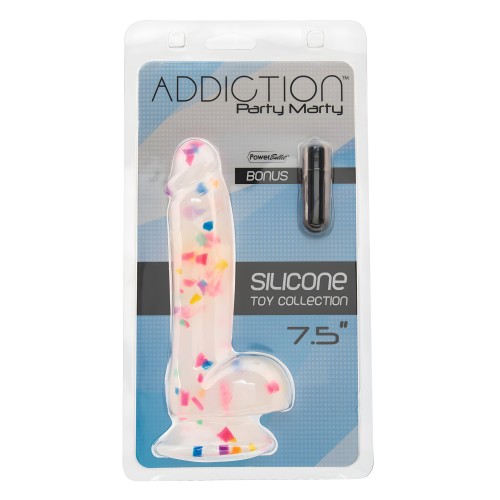 Dildo Addiction Party Marty 7.5" - Frost/Confetti
