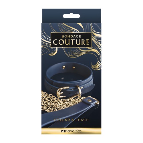 Collar de Vinilo Bondage Couture - Azul