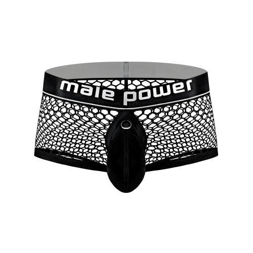 Cock Pit Fishnet Mini Cock Ring Short - Black