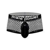 Cock Pit Fishnet Mini Cock Ring Short - Black