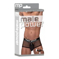 Cock Pit Fishnet Mini Cock Ring Short - Black