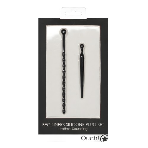Set de Plug Silicona Uretral para Principiantes - Negro
