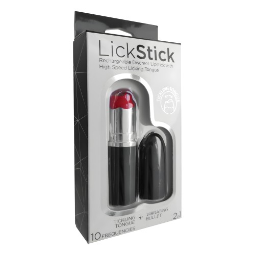 Lick Stick Rechargeable Discreet Lipstick Bullet w/High Speed Licking Tongue