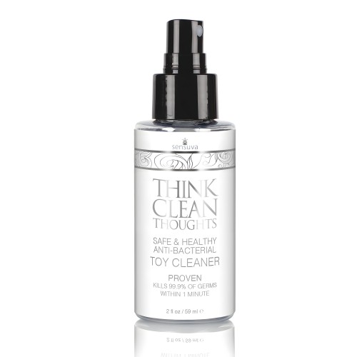 Sensuva Think Clean Thoughts Limpiador Antibacteriano para Juguetes - Botella de 2 oz