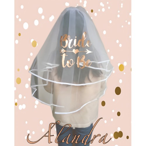 Bride to Be Luxury Veil - Rose Gold