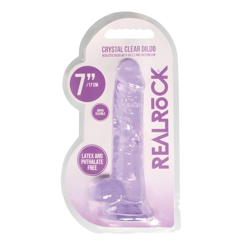 Shots RealRock 7" Dildo with Balls - Purple