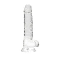 Shots RealRock Crystal Clear Dildo - Realistic & Suction Cup
