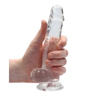 Shots RealRock Crystal Clear Dildo - Realistic & Suction Cup