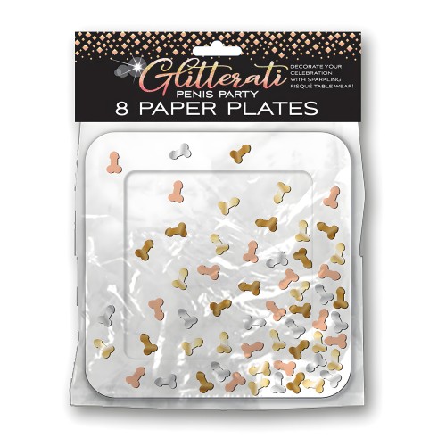 Glitterati Penis Party Plates - Fun Bachelorette Decor