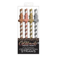 Glitterati Penis Party Straws - 8 Pack