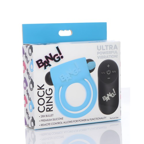 Bang! Vibrating Cock Ring - Blue
