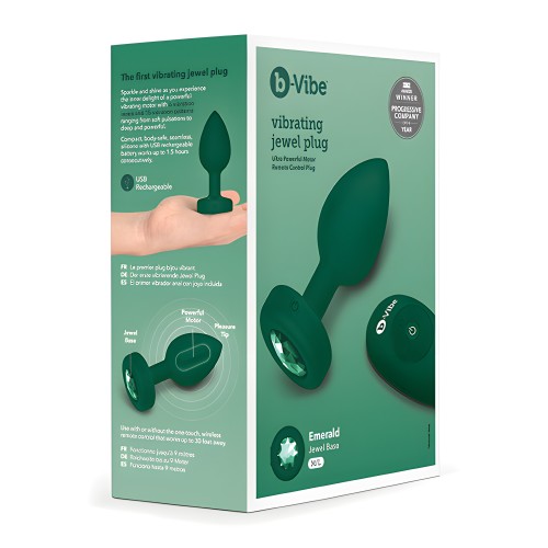 b-Vibe Plug Vibrador con Control Remoto (M/L) - Verde Esmeralda