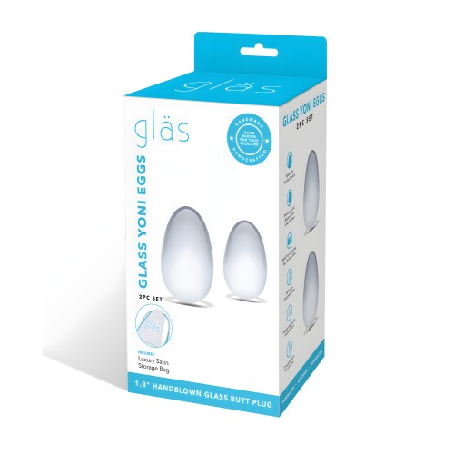 Glas 2 pc Glass Yoni Eggs Set - Clear