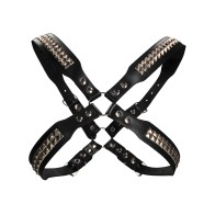 Arnés de Cuerpo con Studs en Pirámide - Negro