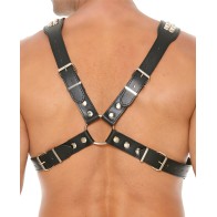 Arnés de Cuerpo con Studs en Pirámide - Negro