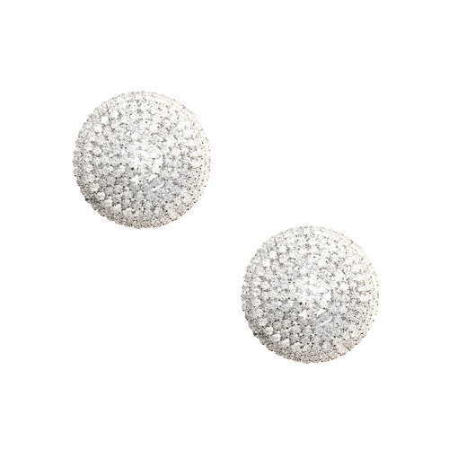 Neva Nude Burlesque Big O Crystal Jewel Pasties - Plata O/S