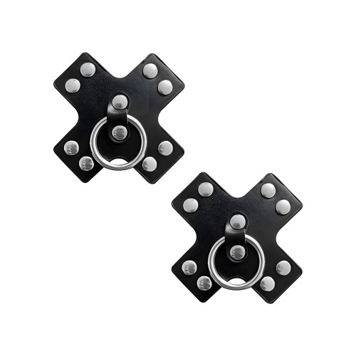 Neva Nude Burlesque Pasties Reutilizables de Cuero Negro Talla Única