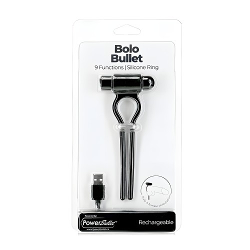 Bolo Bullet Vibrating Adjustable Cock Tie - Black