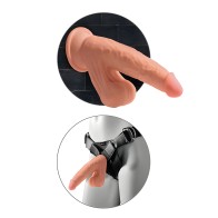 King Cock Plus 7" Triple Density Cock w/Swinging Balls - Tan