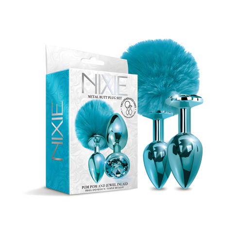Conjunto de Plug Anal Nixie - Azul Metálico